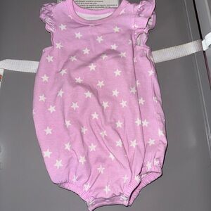 Pink Star Patterned Baby Romper
